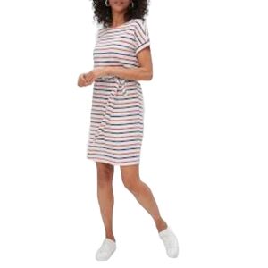 NWT Banana Republic Red, White &‎ Blue Boatneck T-shirt Dress Size Medium Petite